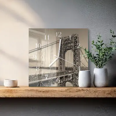 Decoratieve glazen klok vierkant Gouden poort