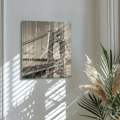 Decoratieve glazen klok vierkant Gouden poort
