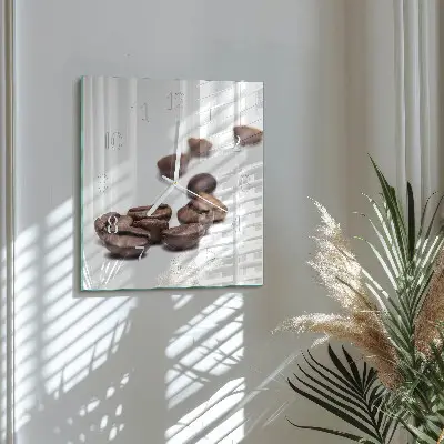 Vierkante glas klok Koffiebonen
