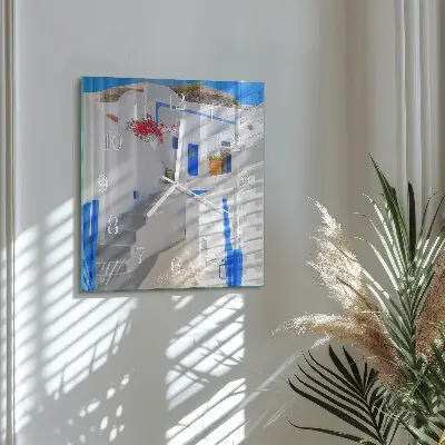 Moderne wandklok glas vierkant Santorini