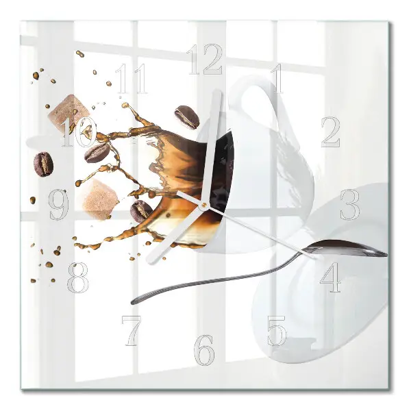 Moderne wandklok glas vierkant Mok
