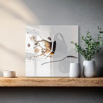 Moderne wandklok glas vierkant Mok