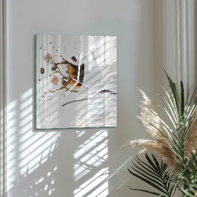 Moderne wandklok glas vierkant Mok