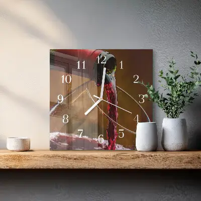 Decoratieve glazen klok vierkant Wijn