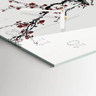 Moderne wandklok glas vierkant Bloemen