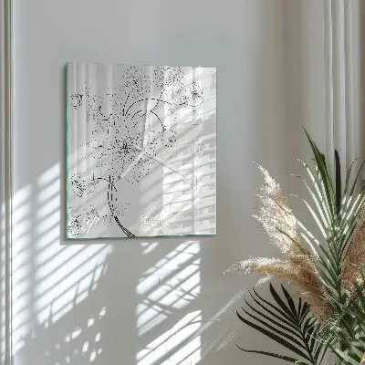 Vierkante glas klok Bloemen