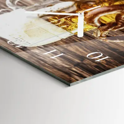 Decoratieve glazen klok vierkant Pretzel met bier