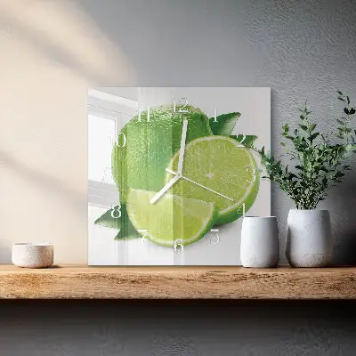 Moderne wandklok glas vierkant Calciumcarbonaat
