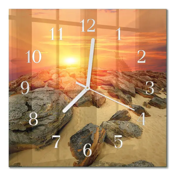 Decoratieve glazen klok vierkant Zonsondergang