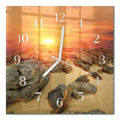 Decoratieve glazen klok vierkant Zonsondergang