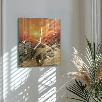 Decoratieve glazen klok vierkant Zonsondergang