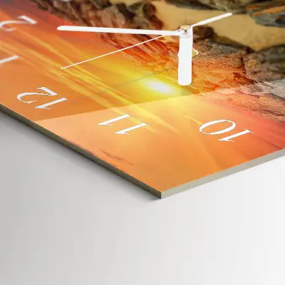 Decoratieve glazen klok vierkant Zonsondergang
