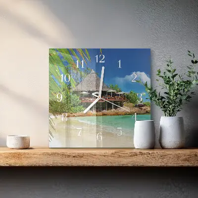Vierkante glas klok Eiland