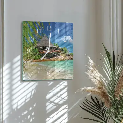 Vierkante glas klok Eiland