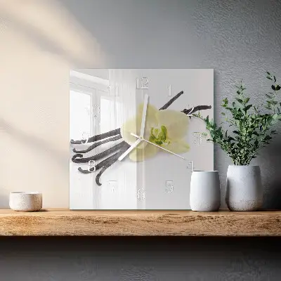 Decoratieve glazen klok vierkant Vanille