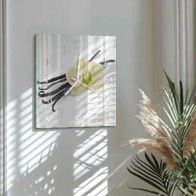Decoratieve glazen klok vierkant Vanille