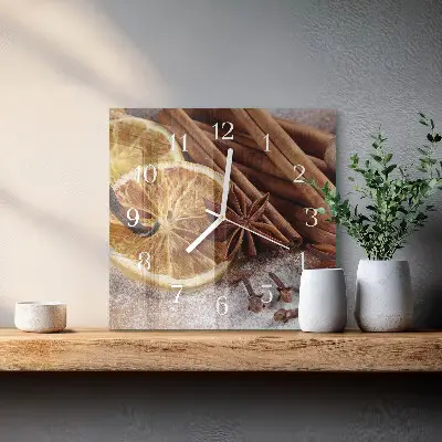 Decoratieve glazen klok vierkant Kaneel anijs
