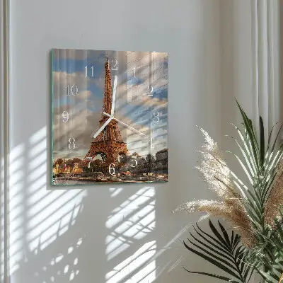 Moderne wandklok glas vierkant Parijs