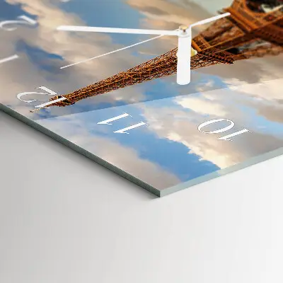 Moderne wandklok glas vierkant Parijs