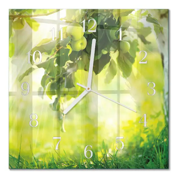 Vierkante glas klok Appelboom