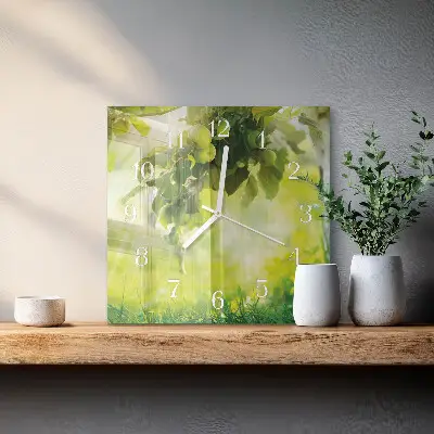 Vierkante glas klok Appelboom
