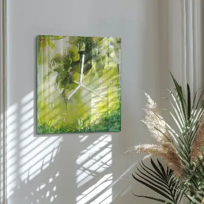 Vierkante glas klok Appelboom