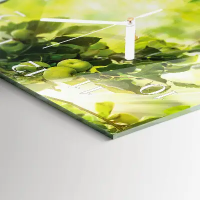 Vierkante glas klok Appelboom