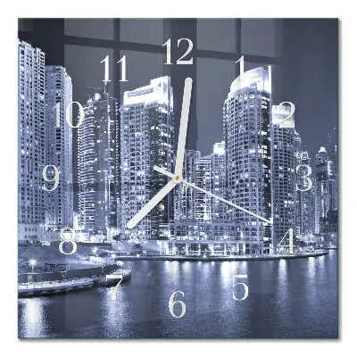 Moderne wandklok glas vierkant Horizon
