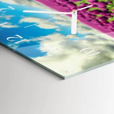 Decoratieve glazen klok vierkant Tulpen