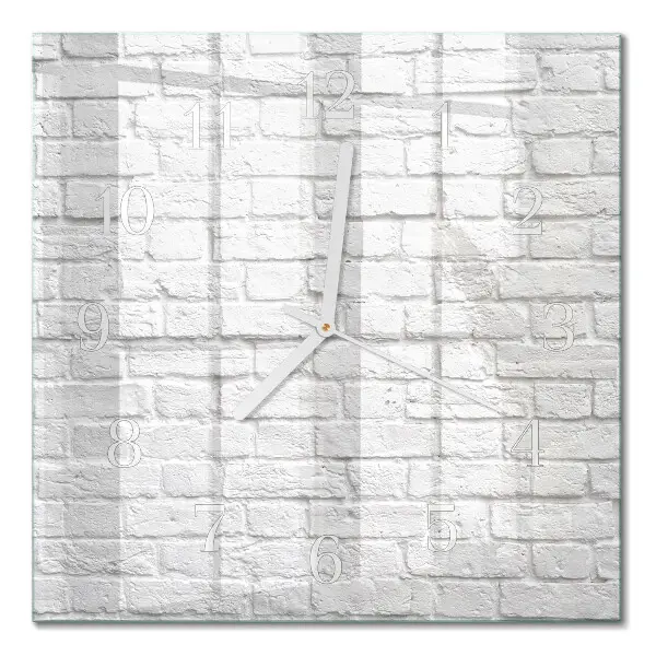 Moderne wandklok glas vierkant Baksteen