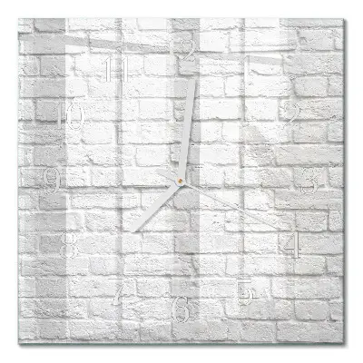 Moderne wandklok glas vierkant Baksteen
