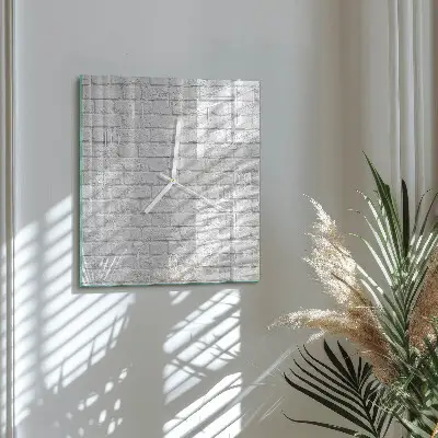 Moderne wandklok glas vierkant Baksteen