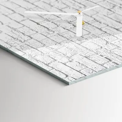 Moderne wandklok glas vierkant Baksteen