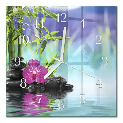 Vierkante glas klok Orchidee spa
