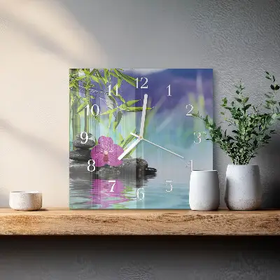 Vierkante glas klok Orchidee spa