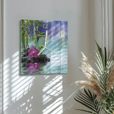 Vierkante glas klok Orchidee spa