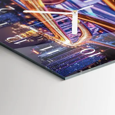 Vierkante glazen wandklok Overdracht