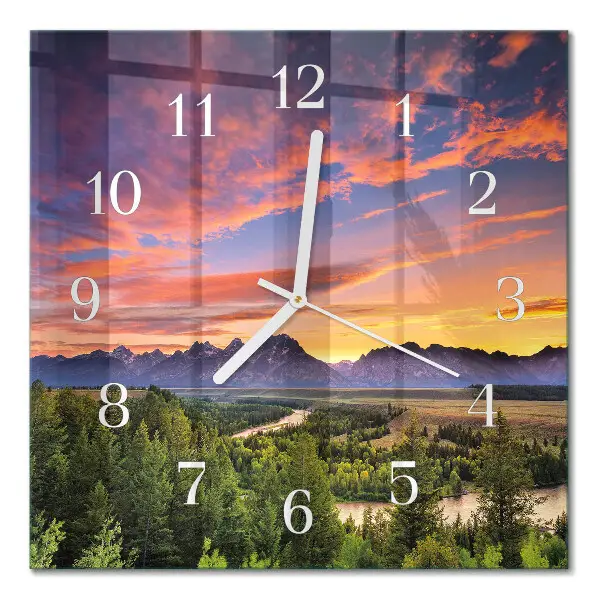 Moderne wandklok glas vierkant Landschap