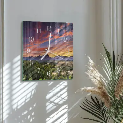Moderne wandklok glas vierkant Landschap