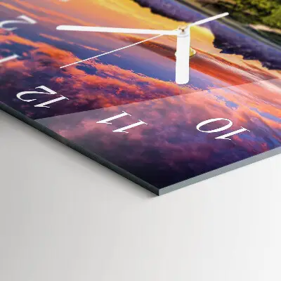 Moderne wandklok glas vierkant Landschap