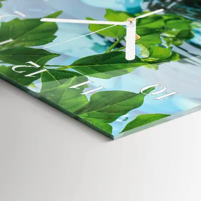 Decoratieve glazen klok vierkant Bladeren