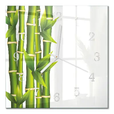 Moderne wandklok glas vierkant Bamboe