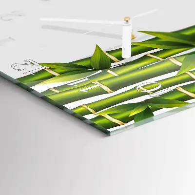 Moderne wandklok glas vierkant Bamboe