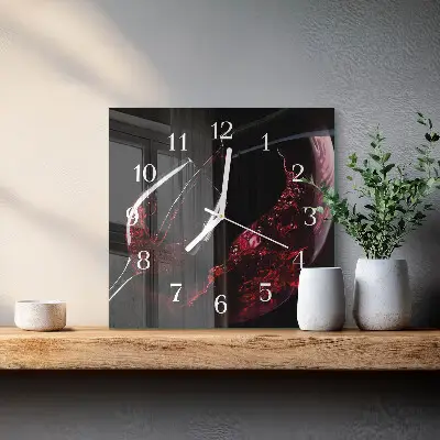 Vierkante glas klok Wijn