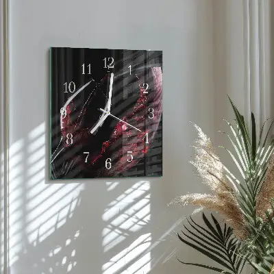 Vierkante glas klok Wijn