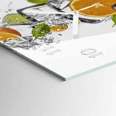Decoratieve glazen klok vierkant Citrusvruchten
