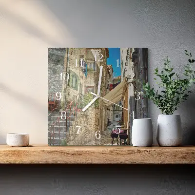 Moderne wandklok glas vierkant Laan