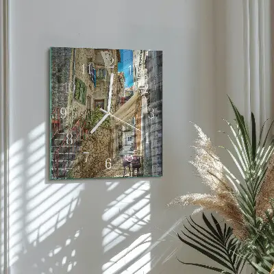 Moderne wandklok glas vierkant Laan