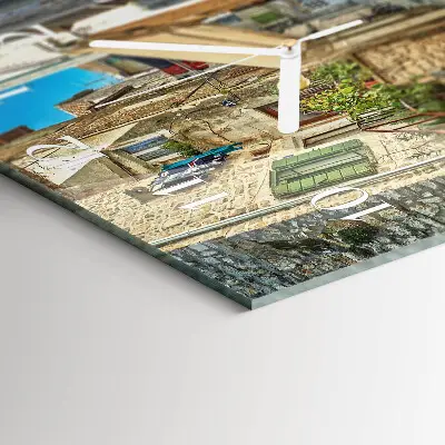 Moderne wandklok glas vierkant Laan