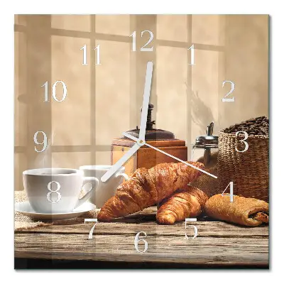 Decoratieve glazen klok vierkant Croissants